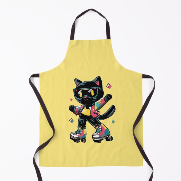 Item preview, Retro Roller Disco Black Cat – 70s 80s Neon Skate T-Shirt & Sticker designed and sold by Clawffirmations.