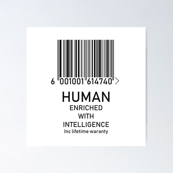 Artikel-Vorschau von Barcode Design - Mensch mit Intelligenz ausgestattet, designt und verkauft von GetItGiftIt.