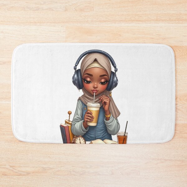 Item preview, Hijabi Student Sticker | Cute Muslim Girl with Coffee and Books designed and sold by Lulunza.