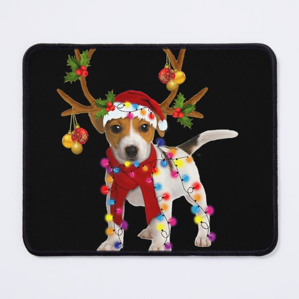 Item preview, Jack Russell Dog Gorgeous Reindeer Christmas Lights Tree Dog Scarf Xmas Santa Claus designed and sold by basajbviner.
