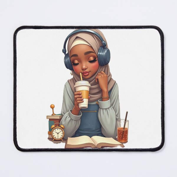 Item preview, Elegant Hijabi Girl Sticker | Dark Skin Muslimah in Beige Hijab designed and sold by Lulunza.