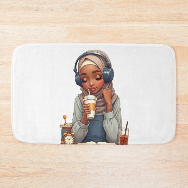 Item preview, Elegant Hijabi Girl Sticker | Dark Skin Muslimah in Beige Hijab designed and sold by Lulunza.