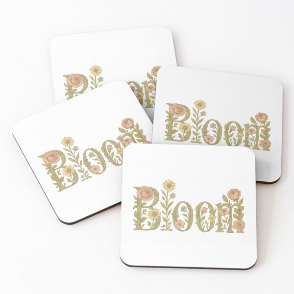 Item preview, Bloom Floral Typography Design - Vintage Botanical Positive Art designed and sold by inkoutninja.