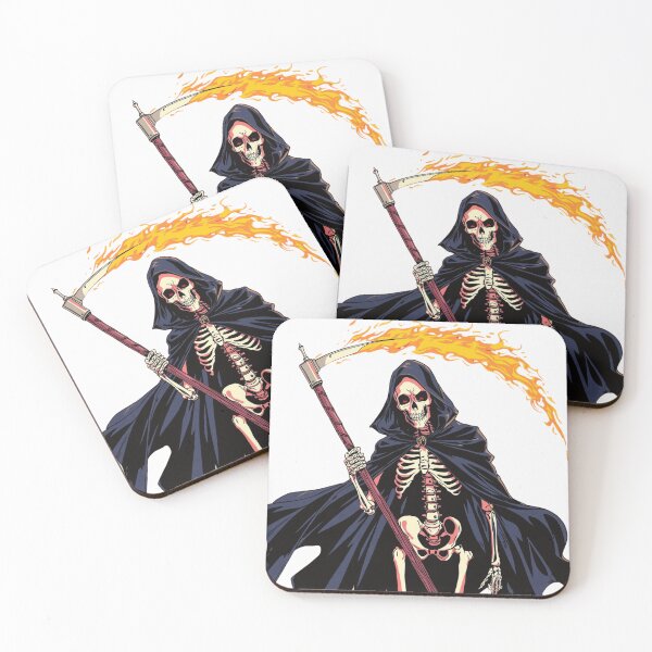 Item preview, The skeleton wears a dramatic black cape that flows dynamically. designed and sold by NoiseWear.