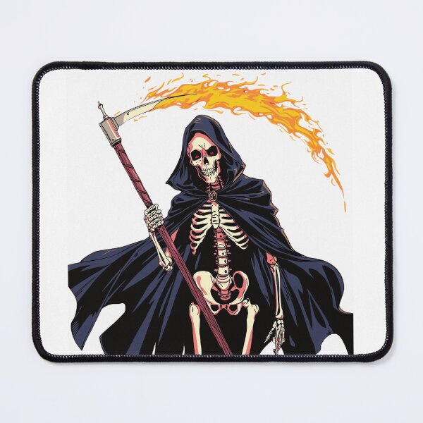 Item preview, The skeleton wears a dramatic black cape that flows dynamically. designed and sold by NoiseWear.