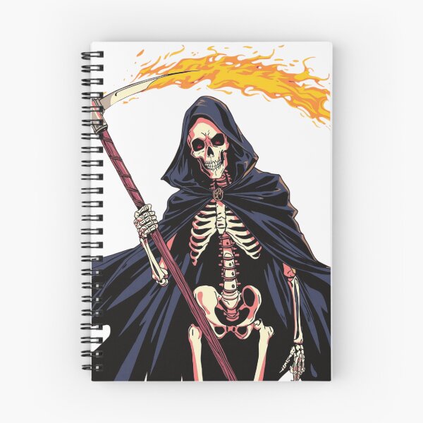 Item preview, The skeleton wears a dramatic black cape that flows dynamically. designed and sold by NoiseWear.