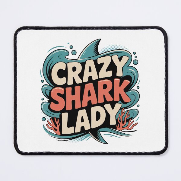 Item preview, Crazy Shark Lady designed and sold by graphic-genie.