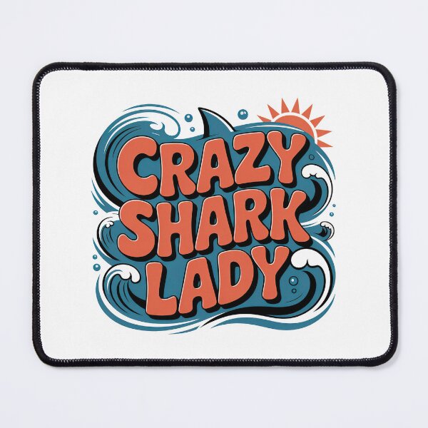 Item preview, Crazy Shark Lady designed and sold by graphic-genie.