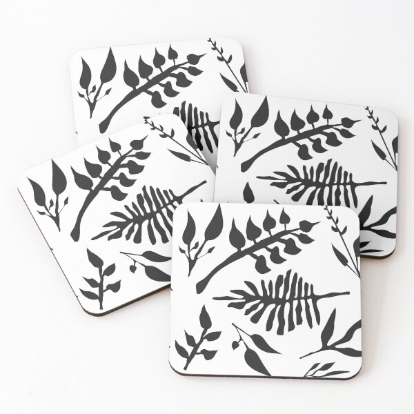 Item preview, black and white boho botanical pattern designed and sold by EdifiedExpressions.