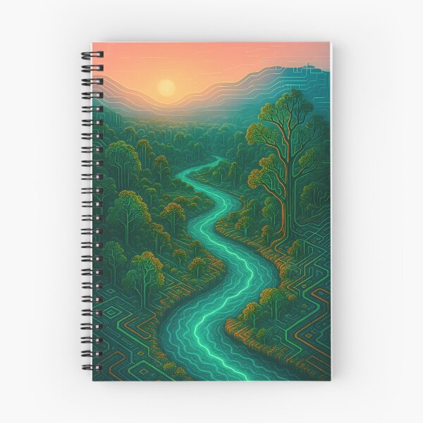 Item preview, Atardecer digital sobre el río designed and sold by aether-lab.