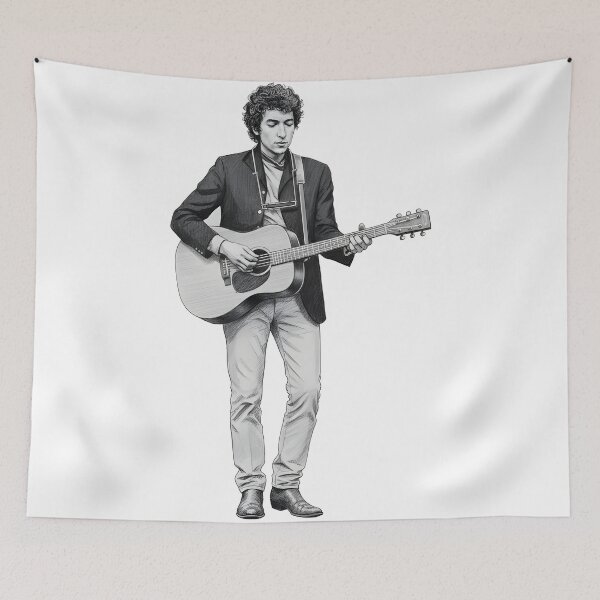 Item preview, Bob Dylan – Vintage Sketch Guitar Portrait designed and sold by DamianRoy88.