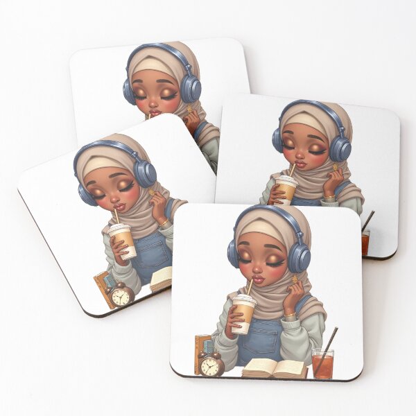 Item preview, Stylish Hijabi Girl Sticker | Muslim Woman with Drink Cup designed and sold by Lulunza.
