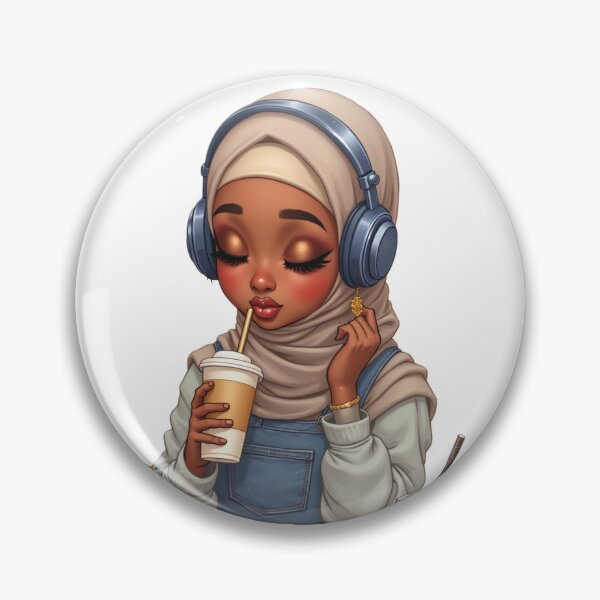 Item preview, Stylish Hijabi Girl Sticker | Muslim Woman with Drink Cup designed and sold by Lulunza.