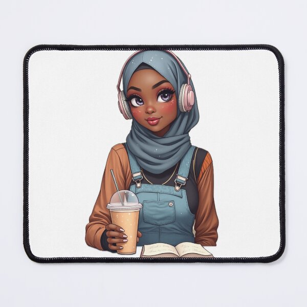 Item preview, Cute Hijabi Student Sticker | Muslimah with Backpack and Coffee designed and sold by Lulunza.
