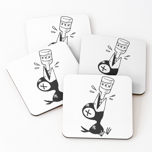 Item preview, Baby Bird Drinking Booze Out of a Bottle Cartoon designed and sold by PIXEL POP DESIGNS - Beyond the Norm!.