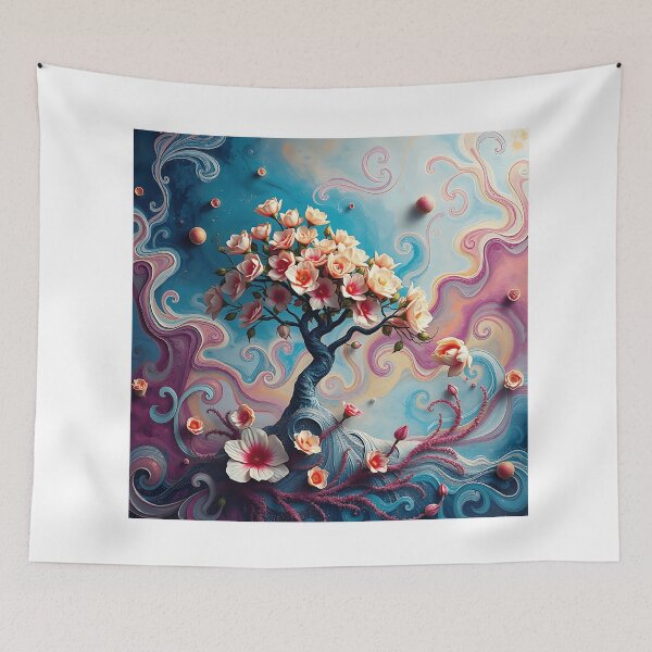 Item preview, Surreal Tree with Blooming Flowers designed and sold by sharon1210.