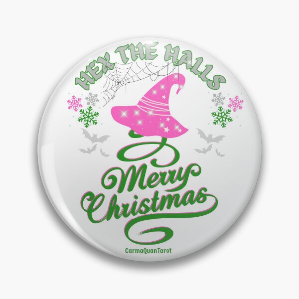 Item preview, Witchy Christmas Tree – Wicked Pink & Green Script Holiday Design  CarmaQuanTarot designed and sold by CarmaQuanTarot.
