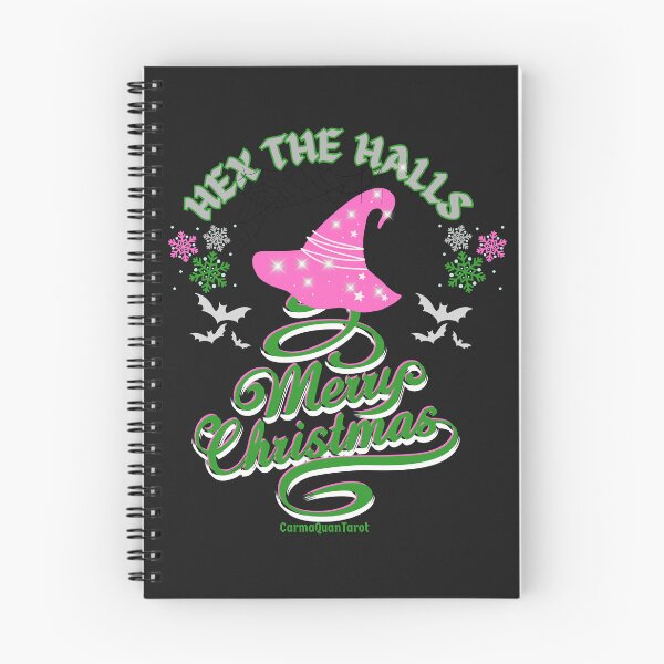 Item preview, Witchy Christmas Tree – Wicked Pink & Green Script Holiday Design  CarmaQuanTarot designed and sold by CarmaQuanTarot.