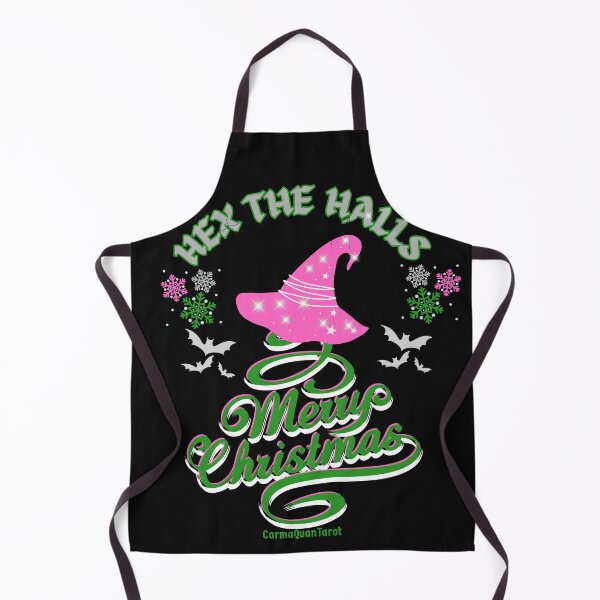 Item preview, Witchy Christmas Tree – Wicked Pink & Green Script Holiday Design  CarmaQuanTarot designed and sold by CarmaQuanTarot.
