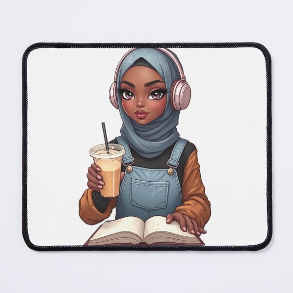 Item preview, Hijabi Girl with Coffee Sticker | Cute Muslim Woman Cartoon designed and sold by Lulunza.