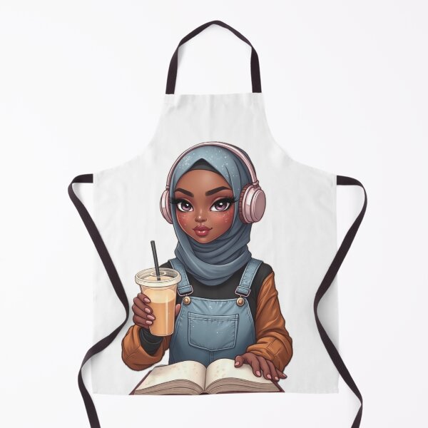 Item preview, Hijabi Girl with Coffee Sticker | Cute Muslim Woman Cartoon designed and sold by Lulunza.
