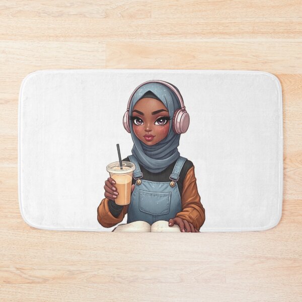 Item preview, Hijabi Girl with Coffee Sticker | Cute Muslim Woman Cartoon designed and sold by Lulunza.