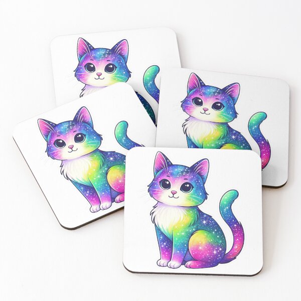 Item preview, Cute Galaxy Cat with Rainbow Sparkle Fur | Cosmic Pet Design designed and sold by Gallery-yuuna .