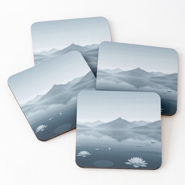 Item preview, Tranquil Mountain Lakes with Water Lilies designed and sold by sharon1210.