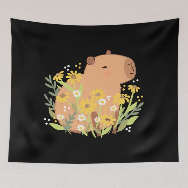 Item preview, Capybara With Daisy Flowers designed and sold by deshontameci.