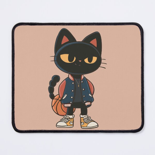 Item preview, Confident Black Cat with Scorpion Tail Basketball Varsity Jacket designed and sold by Clawffirmations.
