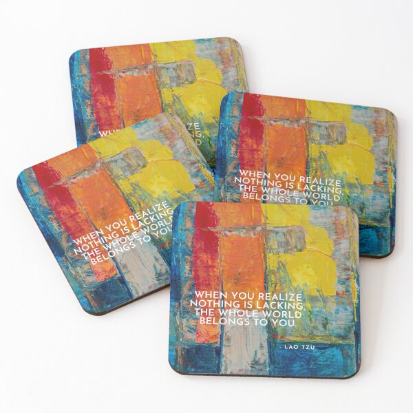 Item preview, LAO Tzu Colorful Quote, Yoga Studio Poster, When you realize nothing is lacking, the whole world belongs to you.  designed and sold by WildVeda.