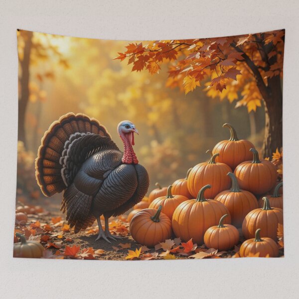 Item preview, Autumn Feast: Turkey and Pumpkins designed and sold by InezPhotography.