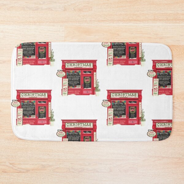 Item preview, Cute Red Old Fashioned Christmas Stop with hand lettered signs designed and sold by Jdawnink.