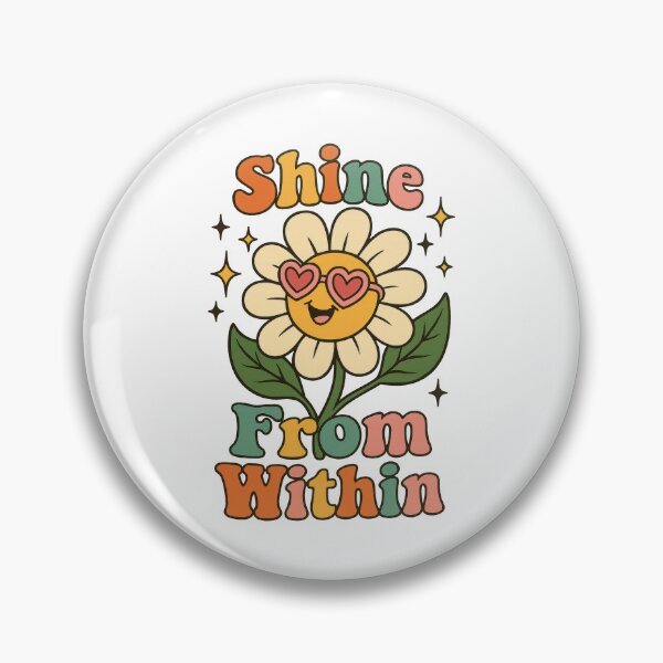 Item preview, Shine From Within Retro Flower Design - Positive Groovy Art designed and sold by inkoutninja.