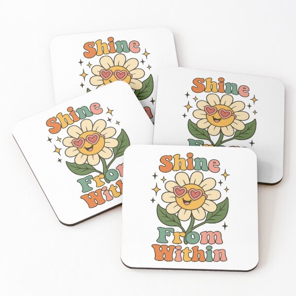 Item preview, Shine From Within Retro Flower Design - Positive Groovy Art designed and sold by inkoutninja.