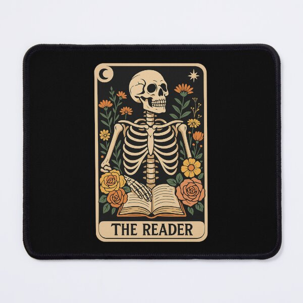 Item preview, The Reader Skeleton Bookworm Tarot Card Design designed and sold by Blok45.