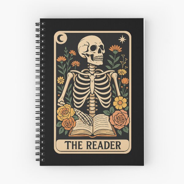 Item preview, The Reader Skeleton Bookworm Tarot Card Design designed and sold by Blok45.