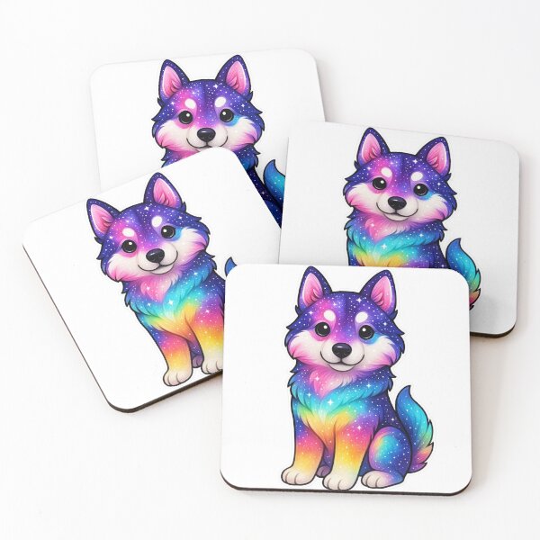 Item preview, Galaxy Husky Dog with Starry Fur | Cosmic Pet Illustration designed and sold by Gallery-yuuna .