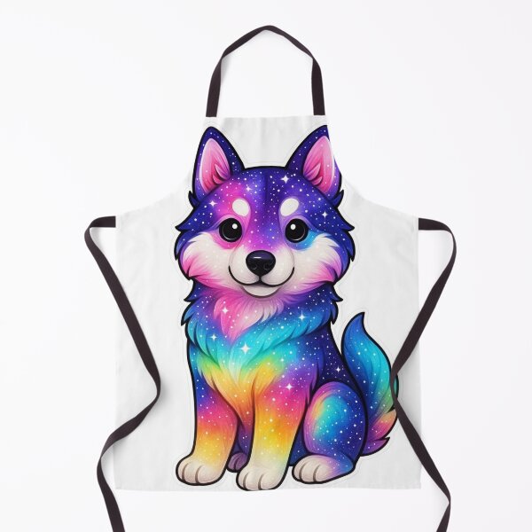 Item preview, Galaxy Husky Dog with Starry Fur | Cosmic Pet Illustration designed and sold by Gallery-yuuna .