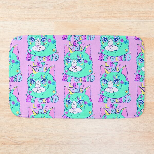 Item preview, let me be weird - colorful whimsical cat designed and sold by crestfallenmermaid.