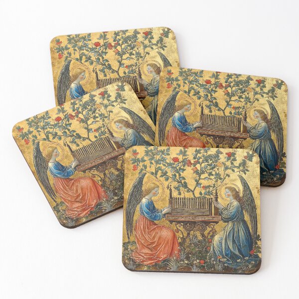 Item preview, Illuminated Manuscript - Angel Musicians with Organ and Roses designed and sold by Myra365Art.