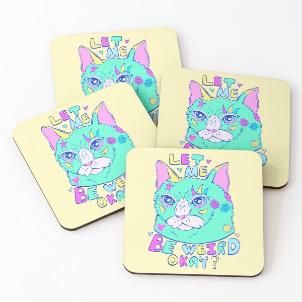 Item preview, let me be weird, okay -colorful whimsical cat designed and sold by crestfallenmermaid.