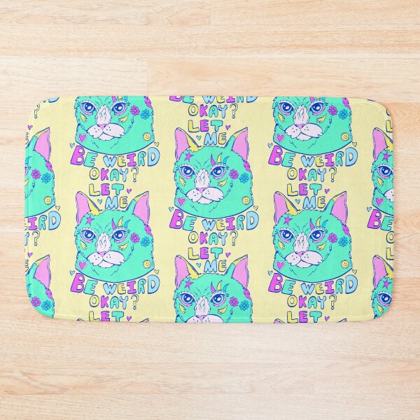 Item preview, let me be weird, okay -colorful whimsical cat designed and sold by crestfallenmermaid.