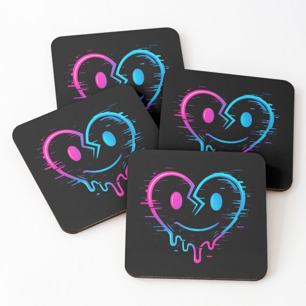 Item preview, “Glitch Heart – Neon Broken Love” designed and sold by DailyVibesCo.