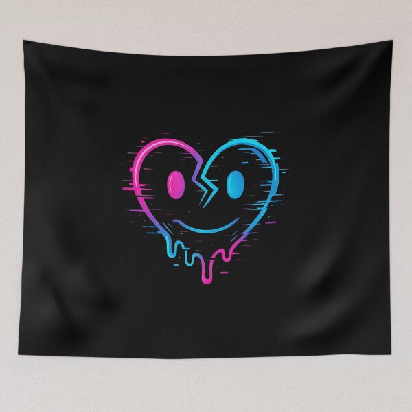 Item preview, “Glitch Heart – Neon Broken Love” designed and sold by DailyVibesCo.