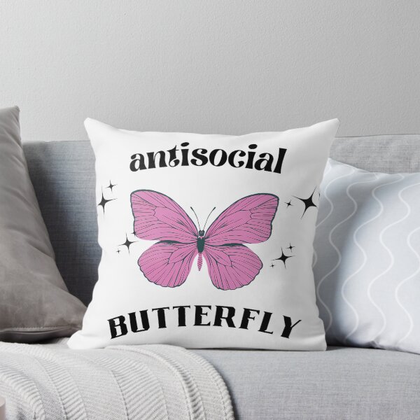 Item preview, “Anti-Social Butterfly | Pastel Pink Aesthetic Graphic ” designed and sold by Yuhera.