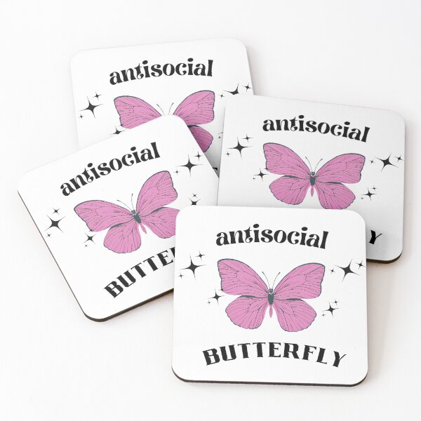 Item preview, “Anti-Social Butterfly | Pastel Pink Aesthetic Graphic ” designed and sold by Yuhera.
