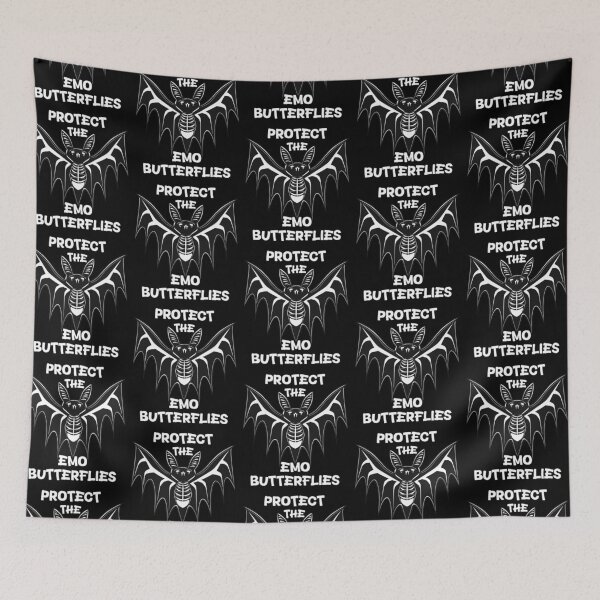 Item preview, protect the emo butterflies - goth butterfly - skeleton bat designed and sold by crestfallenmermaid.