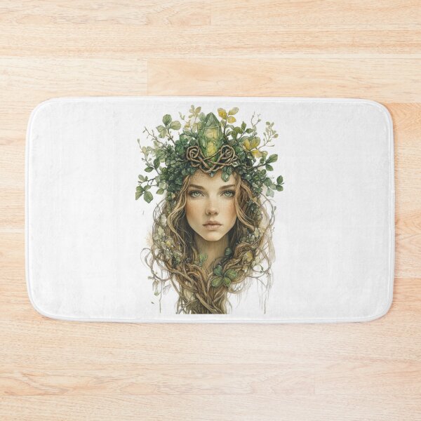 Item preview, Emerald Druidess — Celtic Watercolor Portrait designed and sold by CelticSoulShop.