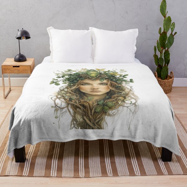 Item preview, Emerald Druidess — Celtic Watercolor Portrait designed and sold by CelticSoulShop.